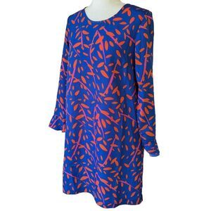 NEW Buckhead Bettie Shift Mini Dress Royal Blue Printed Size Medium Floral